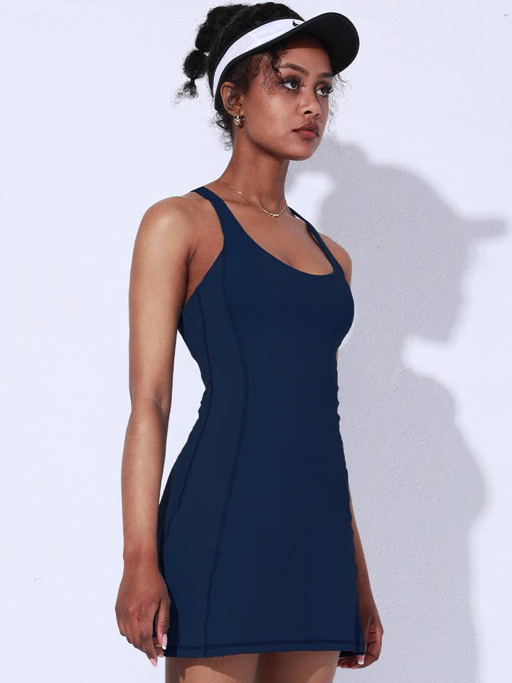 Active by Anna-Kaci – wholesale Athletic dress – Women′s – Crossing Back Straps Mini Exercise Dress13