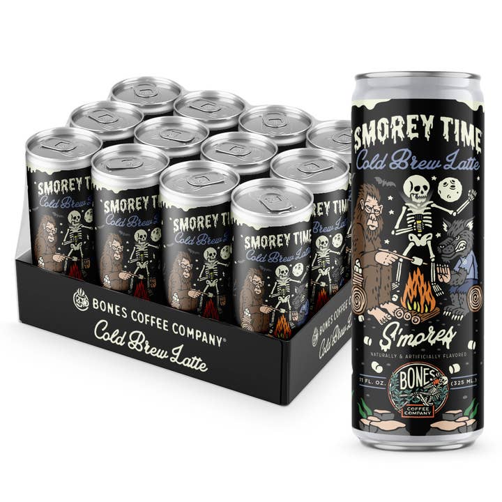 Bones Coffee Company - Wholesale Iced Coffee/Cold Brew - S'morey Time Cold Brew Latte | 12-Pack | Iced Canned Coffee4