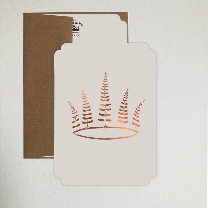 Crown Foil-Stamped Flat Card for wholesale by The Good King Paper Co