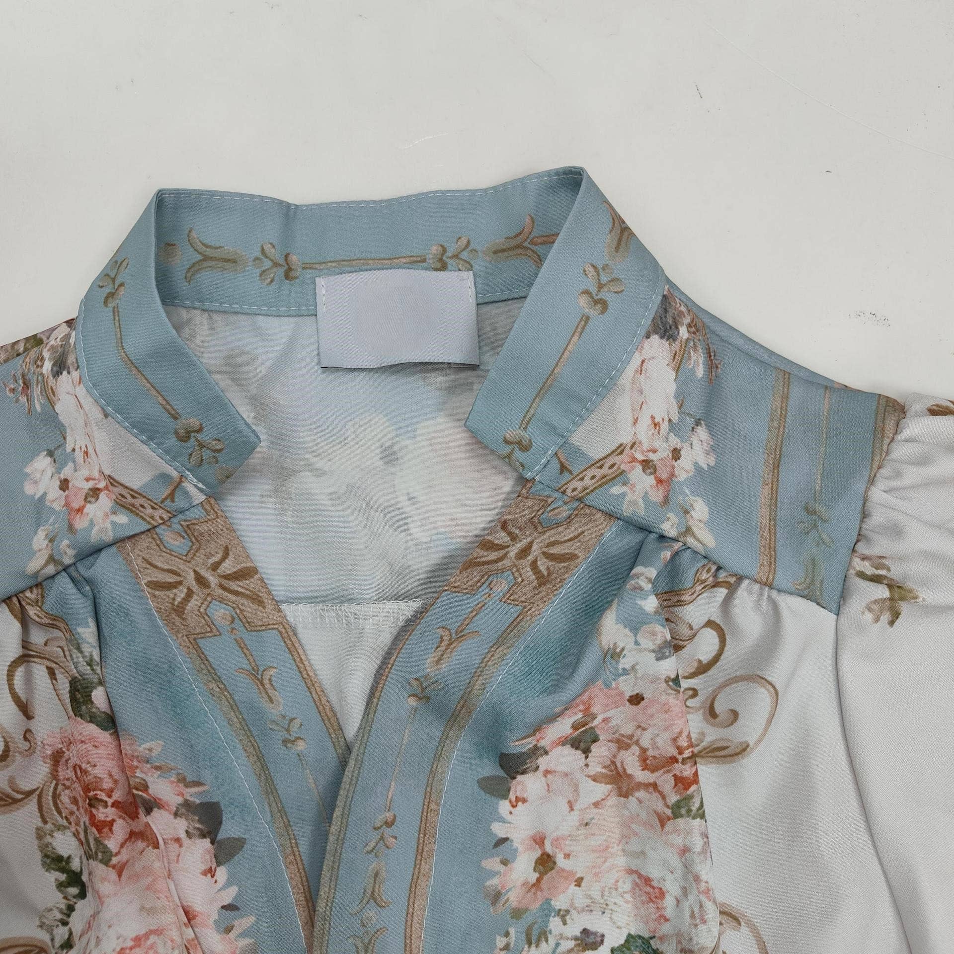 Decor Vintage Boho Floral Print Pleated Dress for wholesale on Faire4