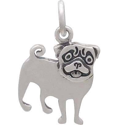 SEA STAR TRADING - Wholesale Individual Charm/Pendant - Sterling Silver Pug Dog Charm