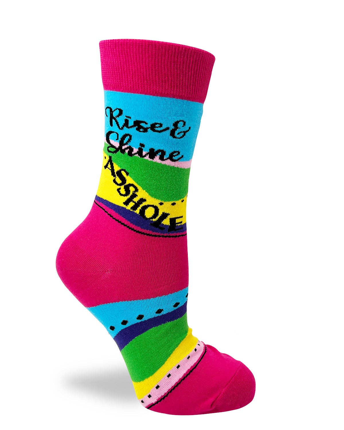 Fabdaz - Wholesale Socks - Women's - Rise and Shine Asshole Women's Crew Socks With Cats1