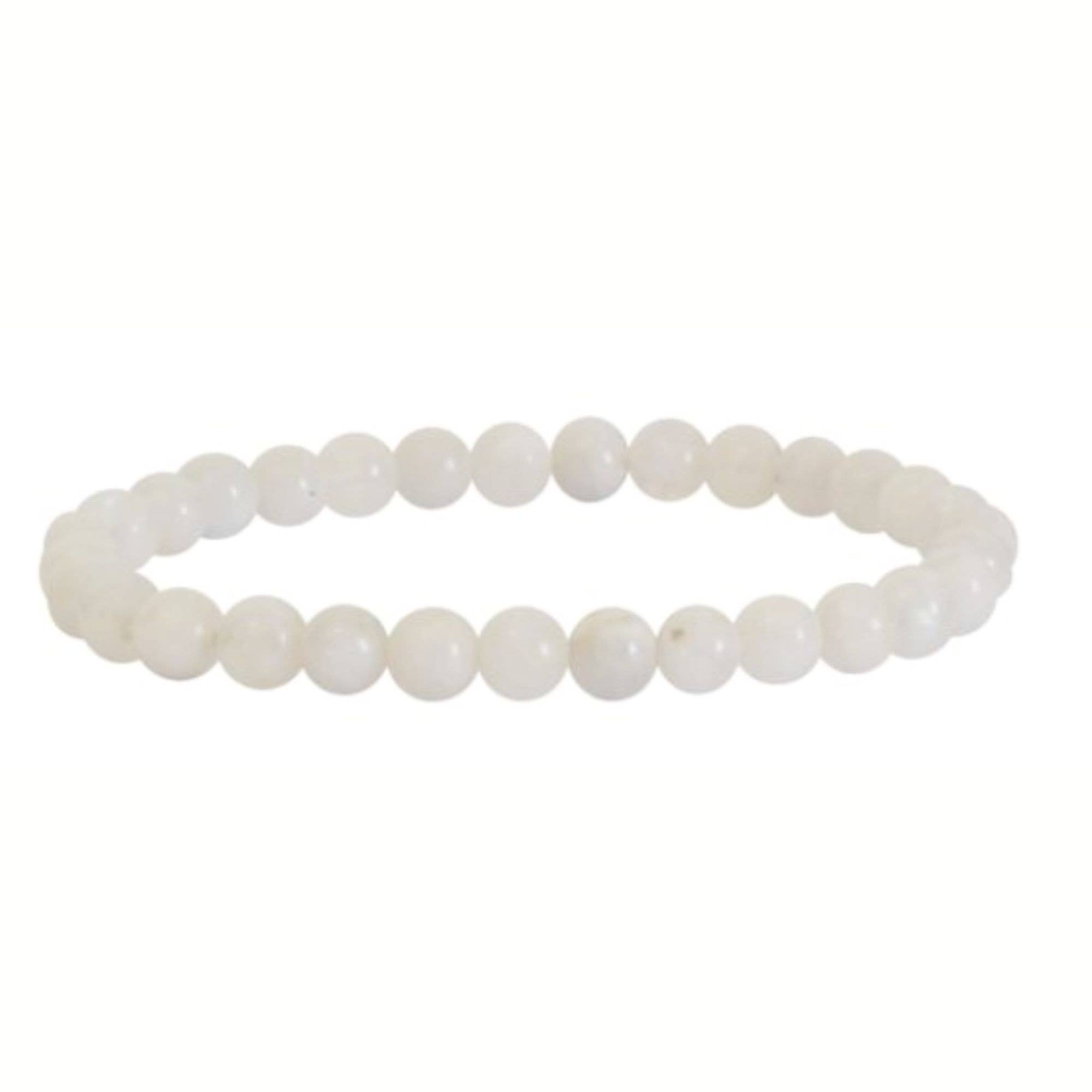 Tendances perles - Wholesale Beaded Bracelet - natural stone elastic bracelet MOONSTONE 6mm0