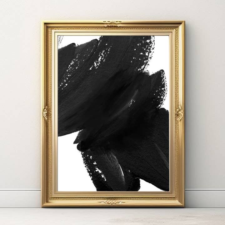 Black and White Abstract Acrylic Art Print, #4 for wholesale by Art and Soul