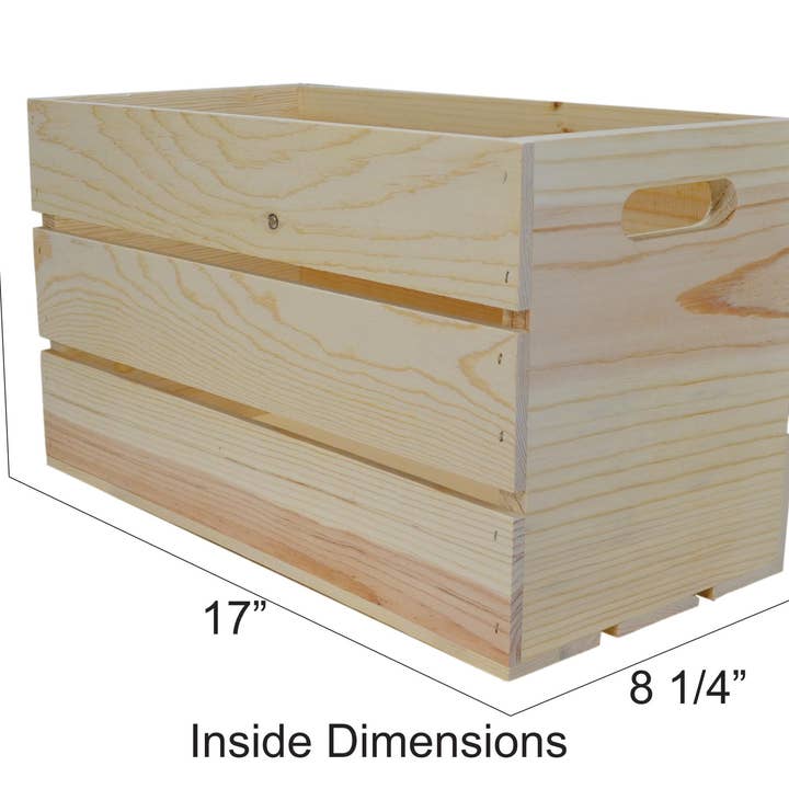 Wooden Hand Holed Crate 17 x 8 x 10″ (Bulk) for wholesale by Poole & Sons Inc.