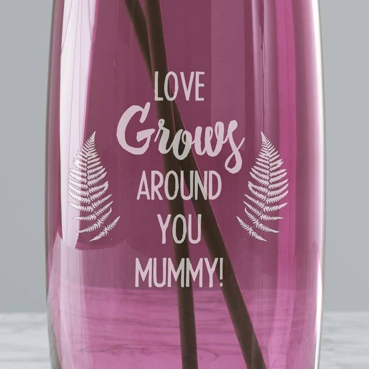 Vaso colorato personalizzato «Love Grows» per la vendita all'ingrosso da parte di Becky Broome