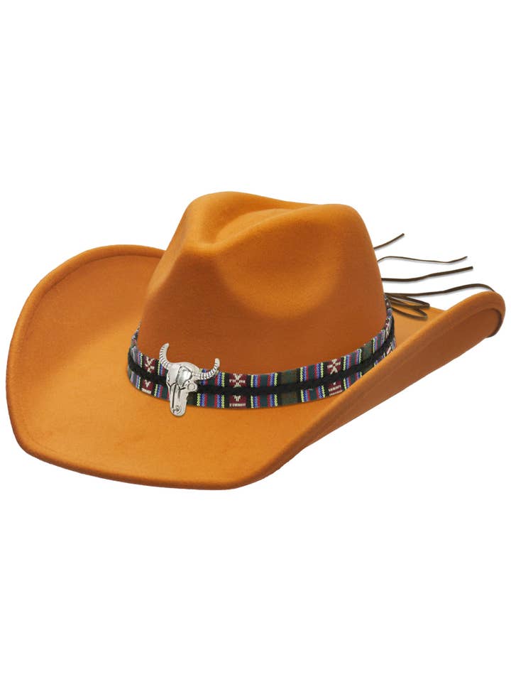 Buffalo Baja Tribal Belt Tycoon Felt Cowboy Hat for wholesale by Cap Zone