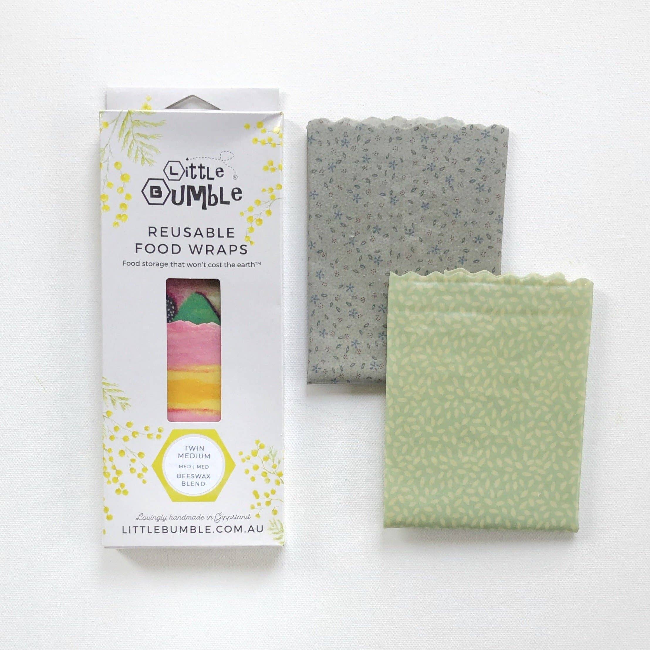 Little Bumble Pty Ltd - Wholesale Food storage wrap/bag - Twin Medium Beeswax Wraps - 2 wraps