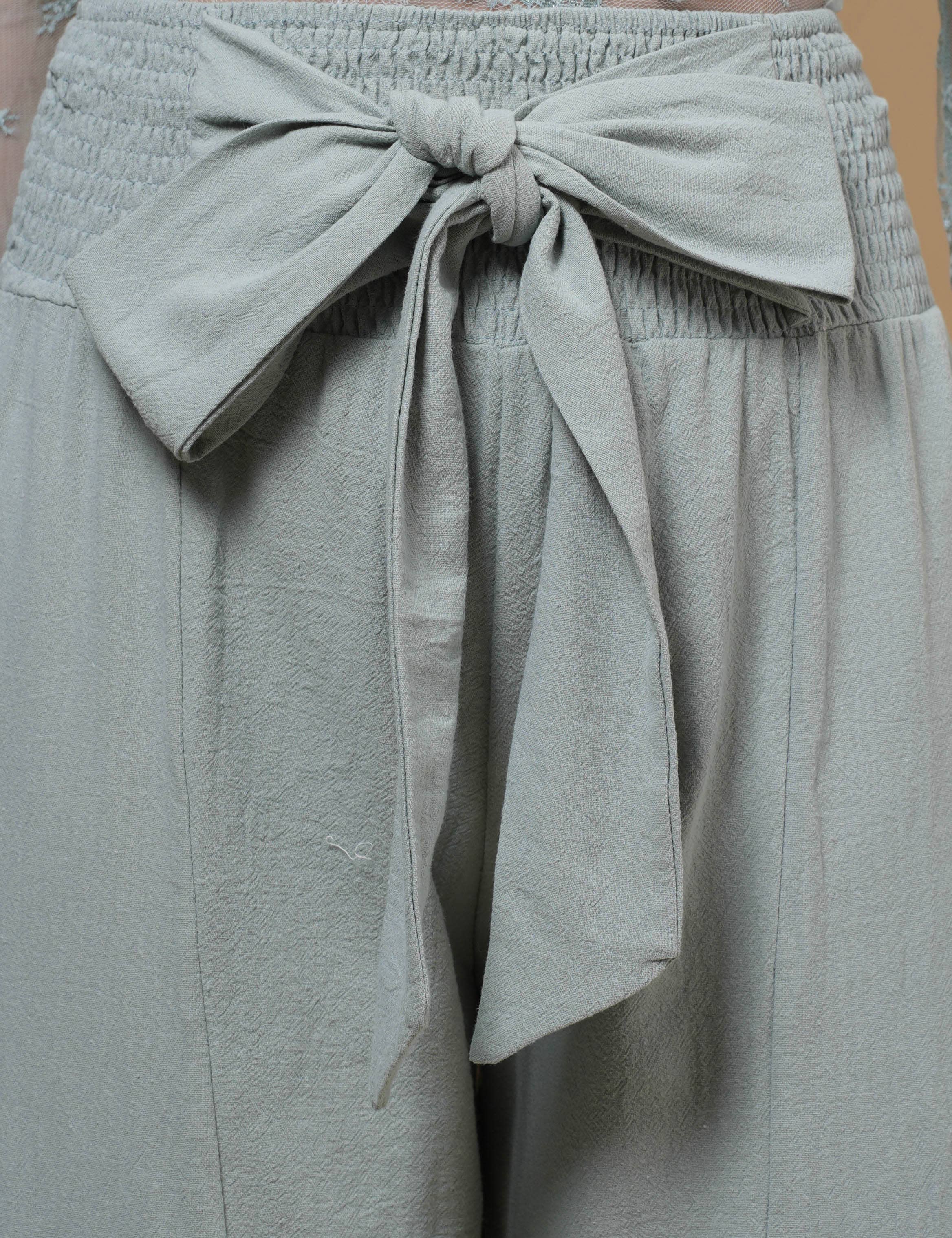 Sweetkama - Wholesale Pants – Women's - Ladies High Waist Fold Wide Leg String Tie Pants SKP5046721