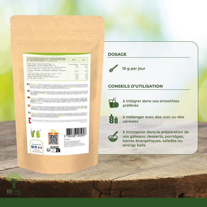 Bioptimal - Wholesale Protein/Superfood Powder - Organic Pollen - Packaged in France - Ecocert Certified