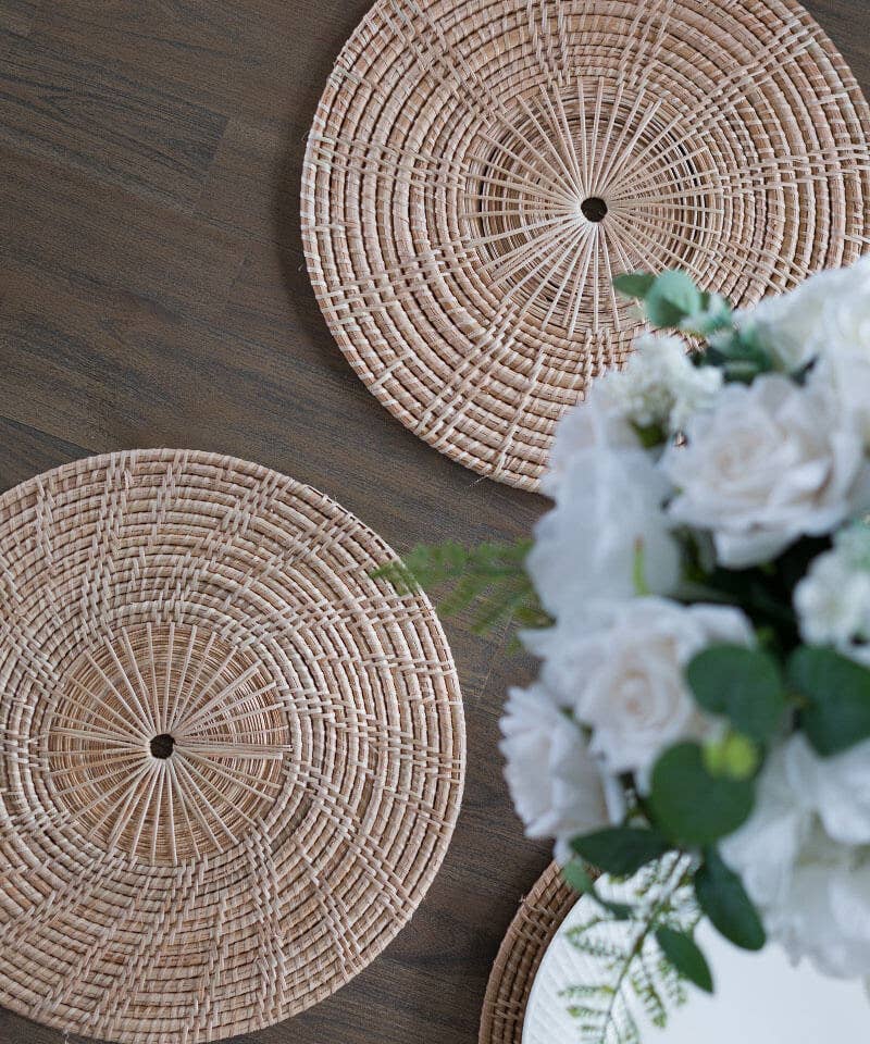 Lanna Passa – Engroshandel Dækkeserviet – Flettede rattan dækkeservietter bordmåtter bordservice bryllupsdekoration7
