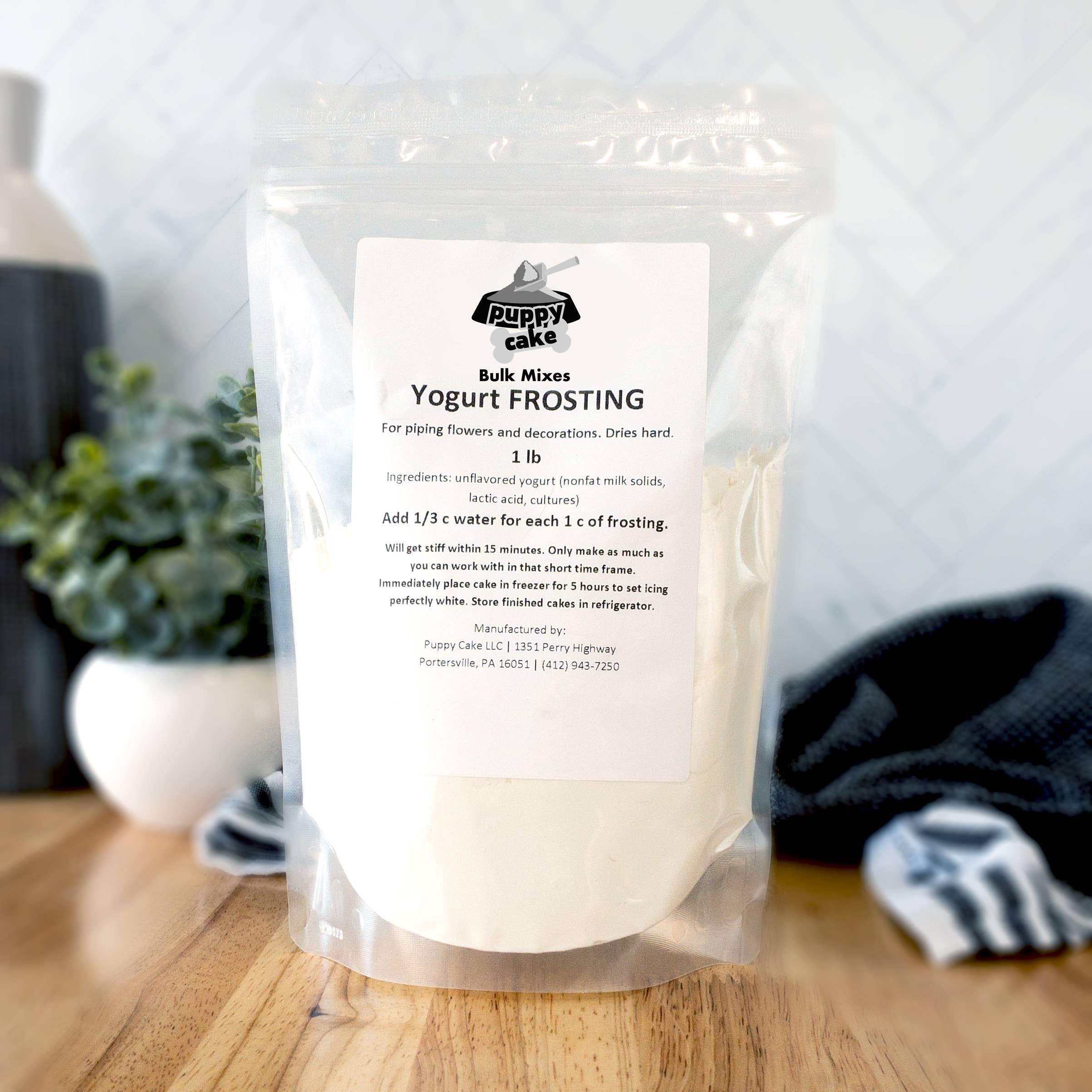 Puppy Cake LLC - Wholesale Pet Treats - Dog - Bulk Yogurt FROSTING - decorations, piping & flowers - 1 lb.1