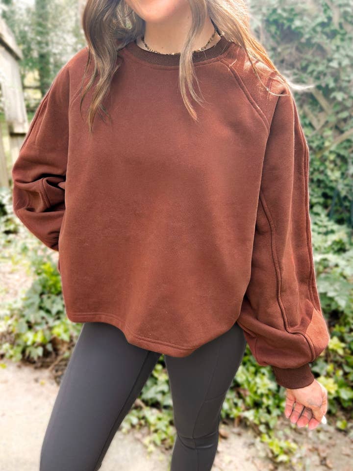 Girl Code Couture - Wholesale Sweatshirt - Women's - Light Fleece Midi Balloon Sleeve Sweater