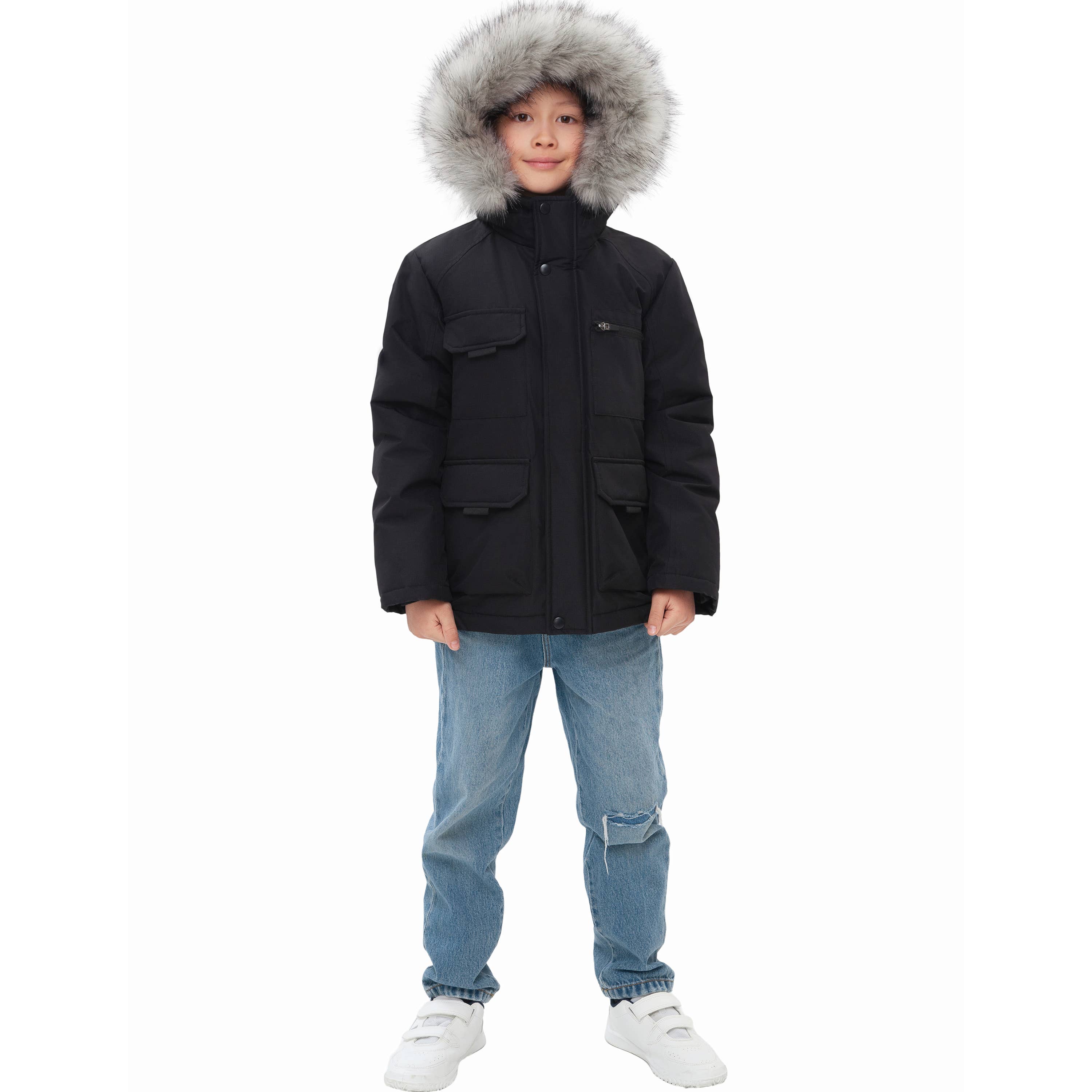 Rokka & Rolla - Wholesale Parka - Kids - Boys' Ripstop Parka Jacket Fleece Lined Winter Coat2