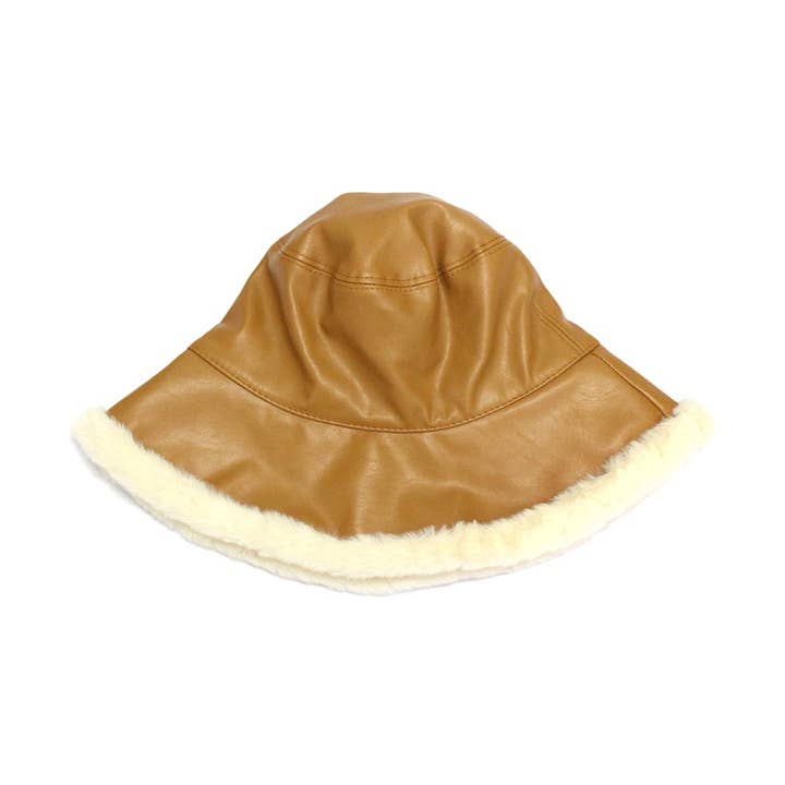 FAUX LEATHER BUCKET HAT for wholesale by Girly