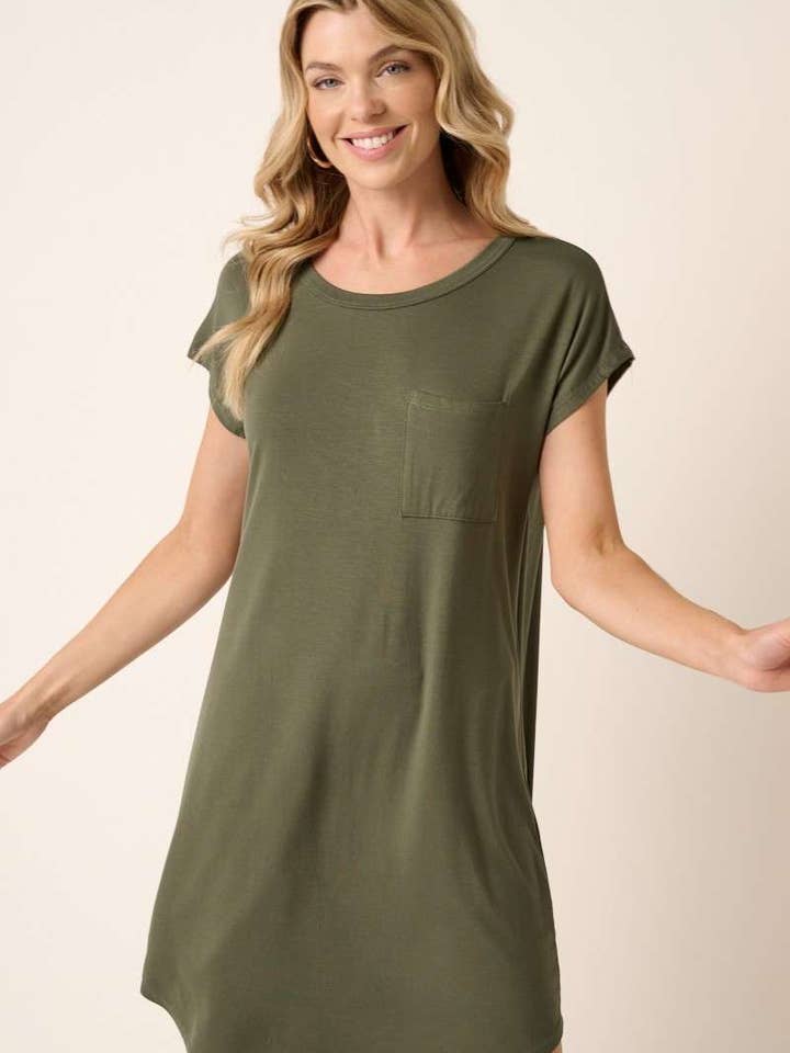 DOLMAN-MINIKLEID AUS BAMBUS MIT KURZEN ÄRMELN für den Großhandel von mittoshop