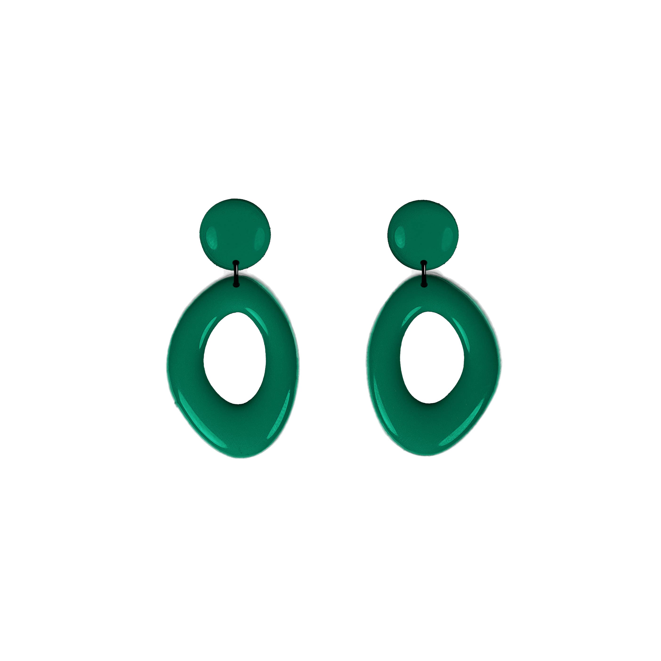 Thierry JOO – wholesale Dangle earrings – Small Oval No. 6005 - Forest Green