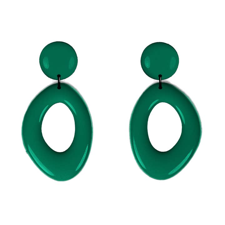 Thierry JOO – wholesale Dangle earrings – Small Oval No. 6005 - Forest Green0