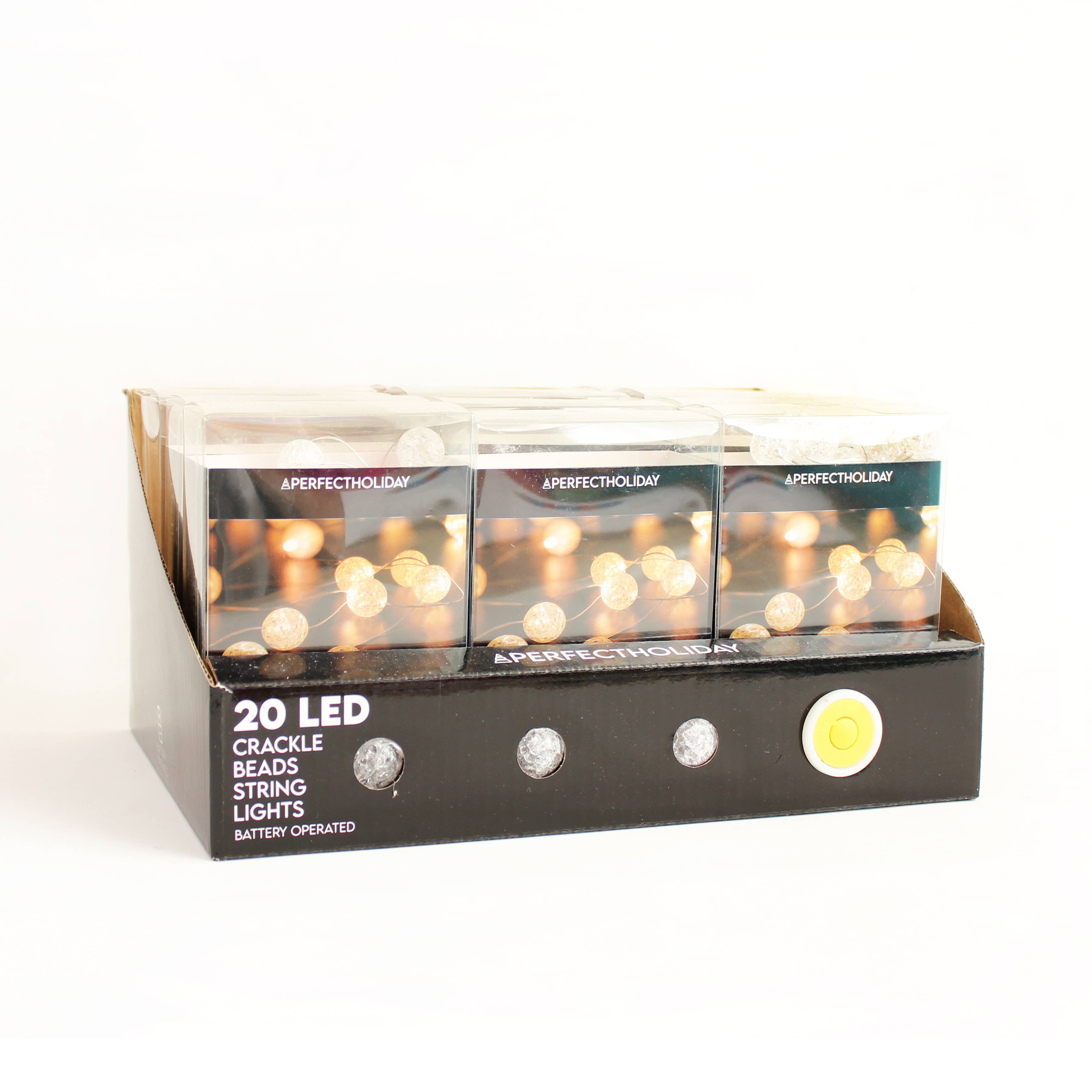 Perfect Holiday – wholesale String lights – 20 LED CRACKLE BEADS STRING LIGHTS, INDOOR,WARM WHITE
1