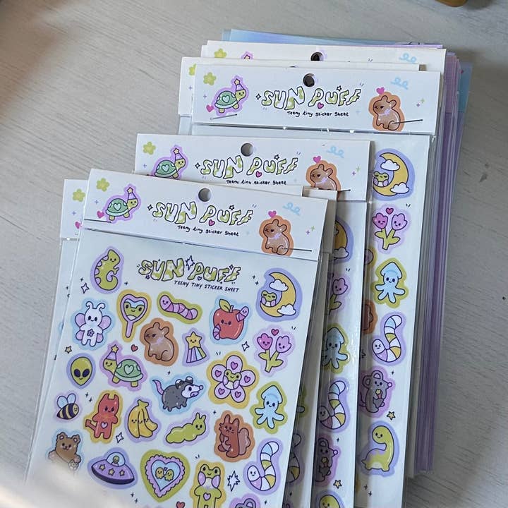 Sun Puff Studios – wholesale Sticker – Teeny Tiny Sticker Sheet1