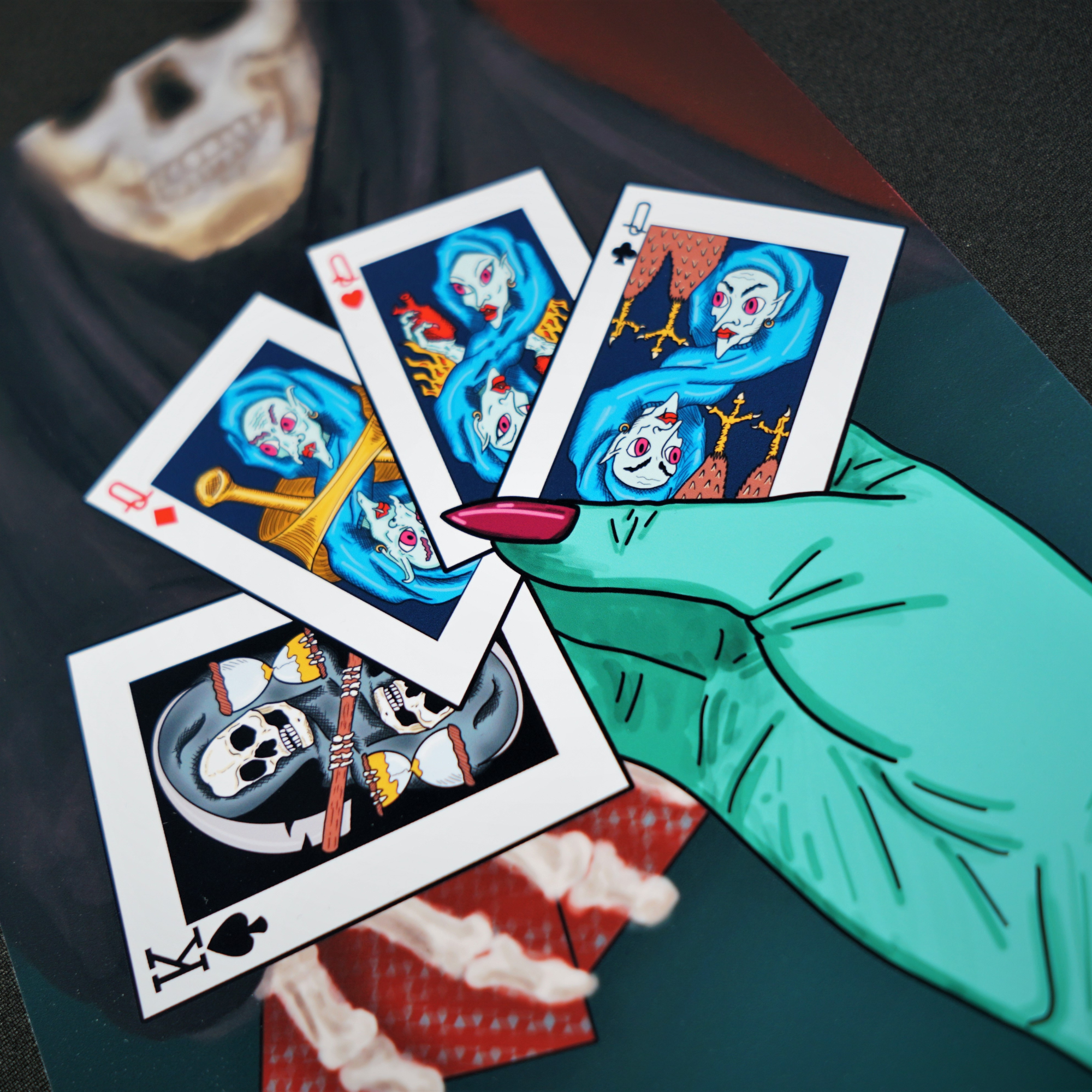 Hannah Kate Makes - Wholesale Art Print - Baba & the Reaper Art Print - A5/A4 - Baba Yaga & Death4