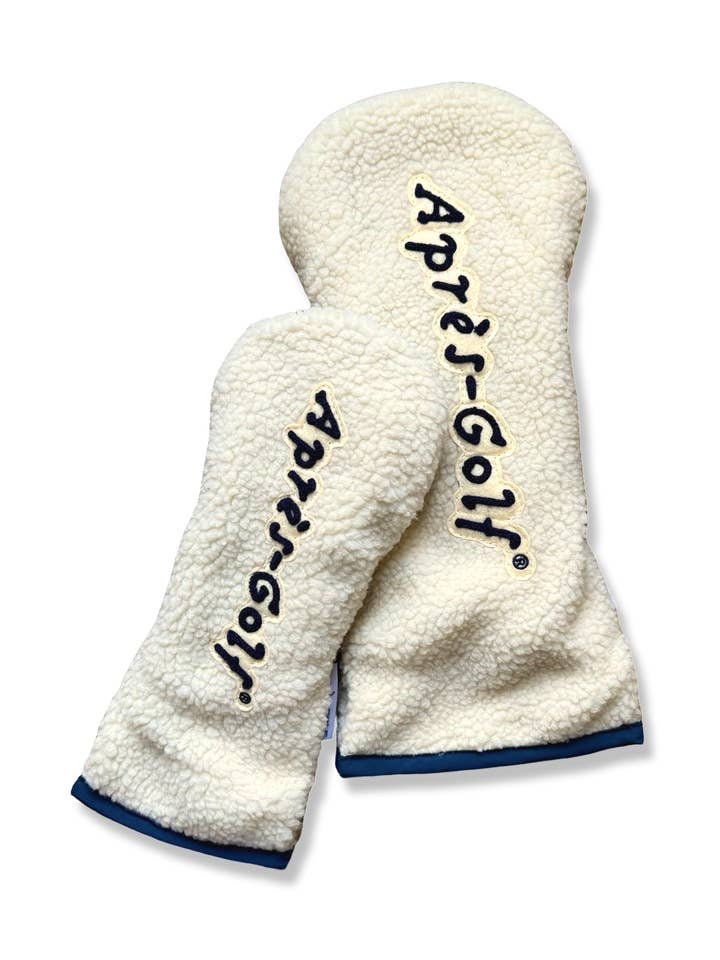 The OG Cream Chenille Patch Sherpa Fleece Headcover for wholesale by Aprés-Golf
