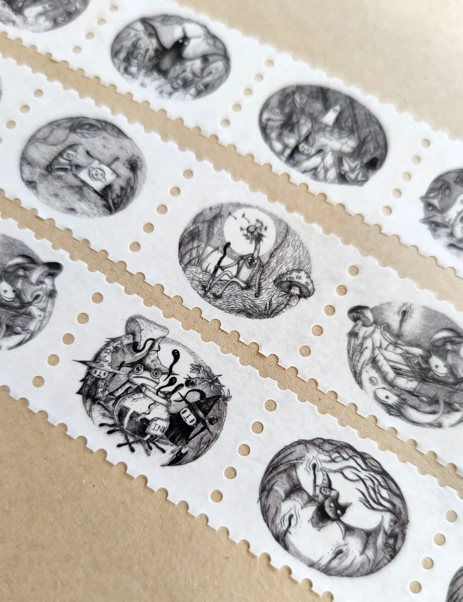 Jon Turner Illustration - Wholesale Washi Tape - Matchsticks Miniatures Fantasy Art Stamp Washi Tape1