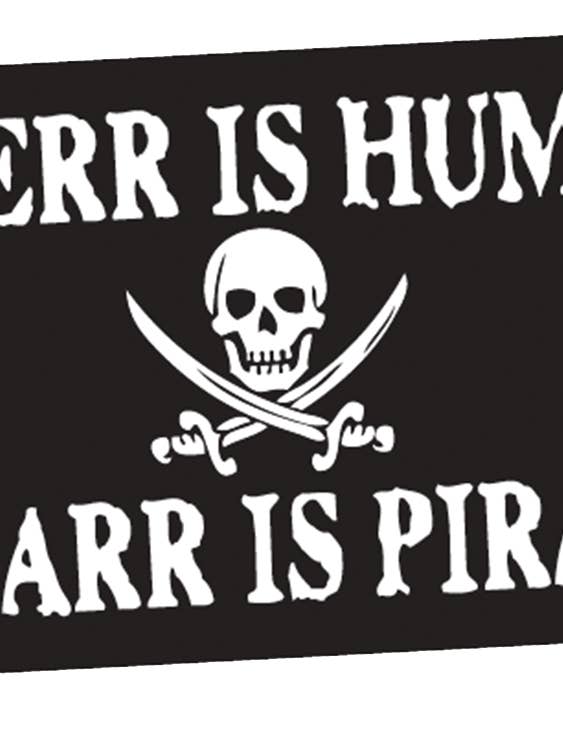 Sticker-To err is human, to Arr is pirate for wholesale by Ephemera