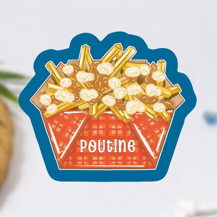 Paper Pattern Silk - Vente Autocollant - Autocollant en vinyle étanche de nourriture poutine canadienne0