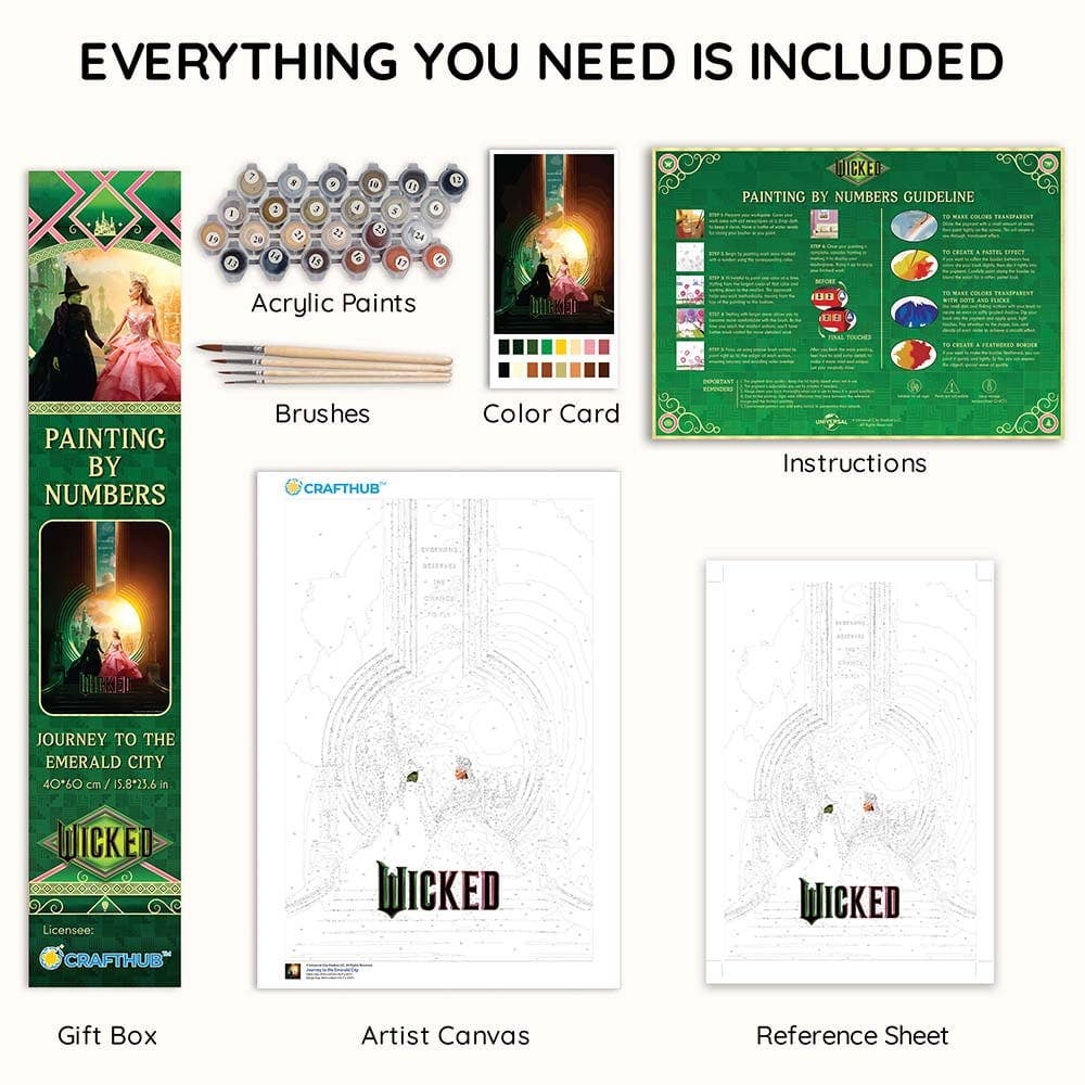 Crafthub – wholesale DIY craft kit – Wicked: Journey to the Emerald City - Paint By Numbers Kit2