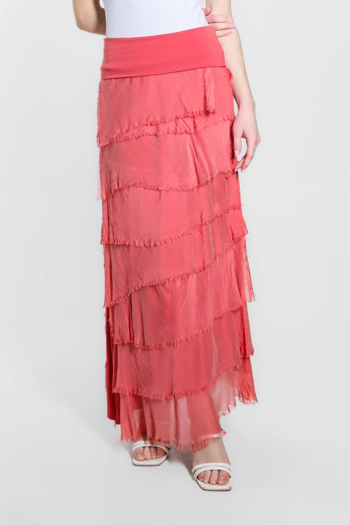 TINA Stephens Italy/Tees By Tina - Wholesale Skirt - Women's - Elisa Silk Ruffle Skirt (SL201)13