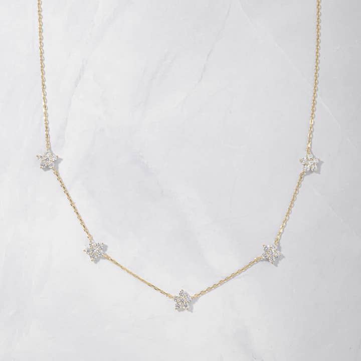 Sami Jewels - Wholesale Pendant/Charm Necklace - Diamond Flower Necklace