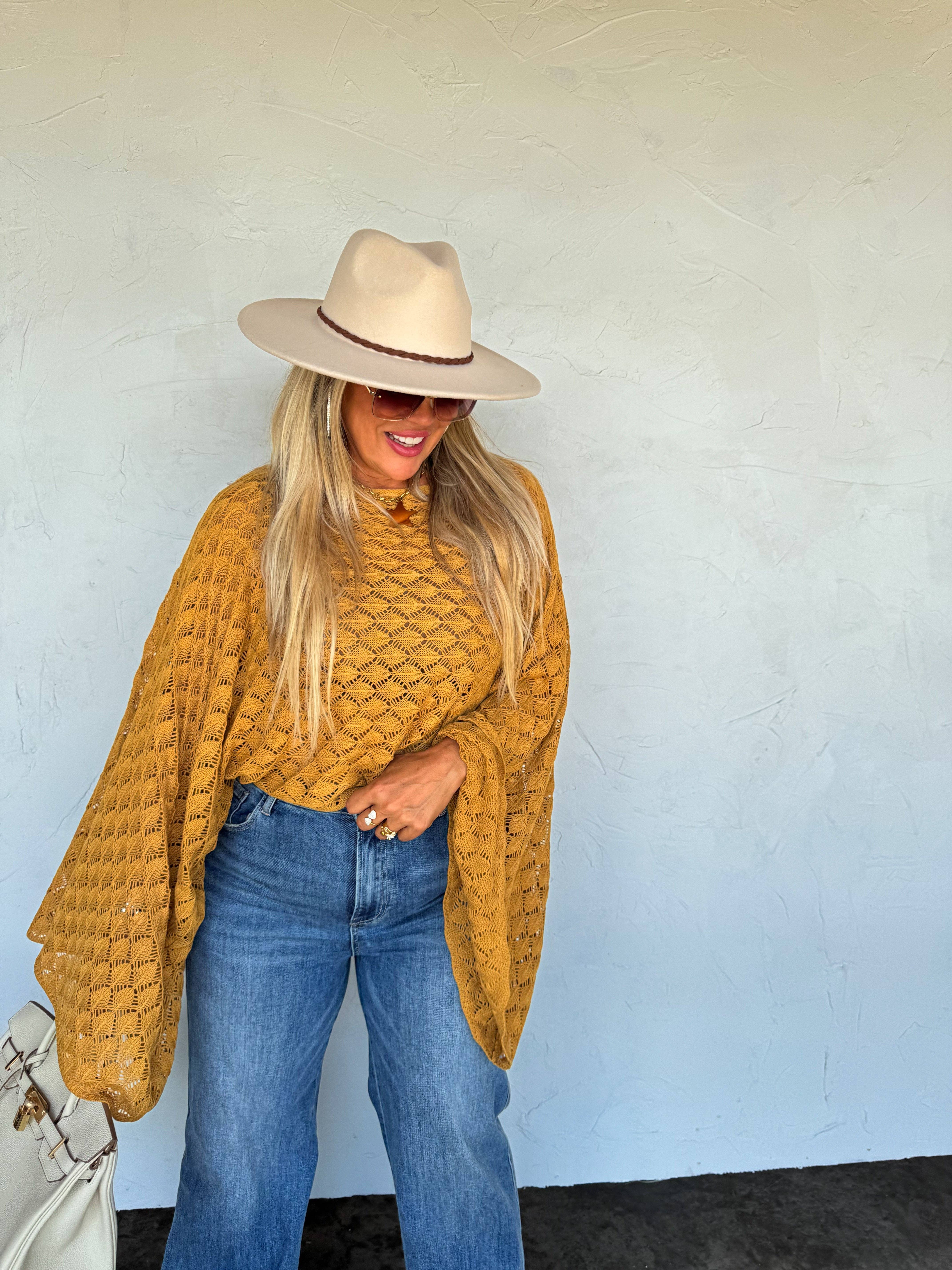 BLAKELEY - Vente Haut en maille – femme - TOP À MANCHES ÉVASÉES ESPRIT LIBRE COULEURS D'AUTOMNE4