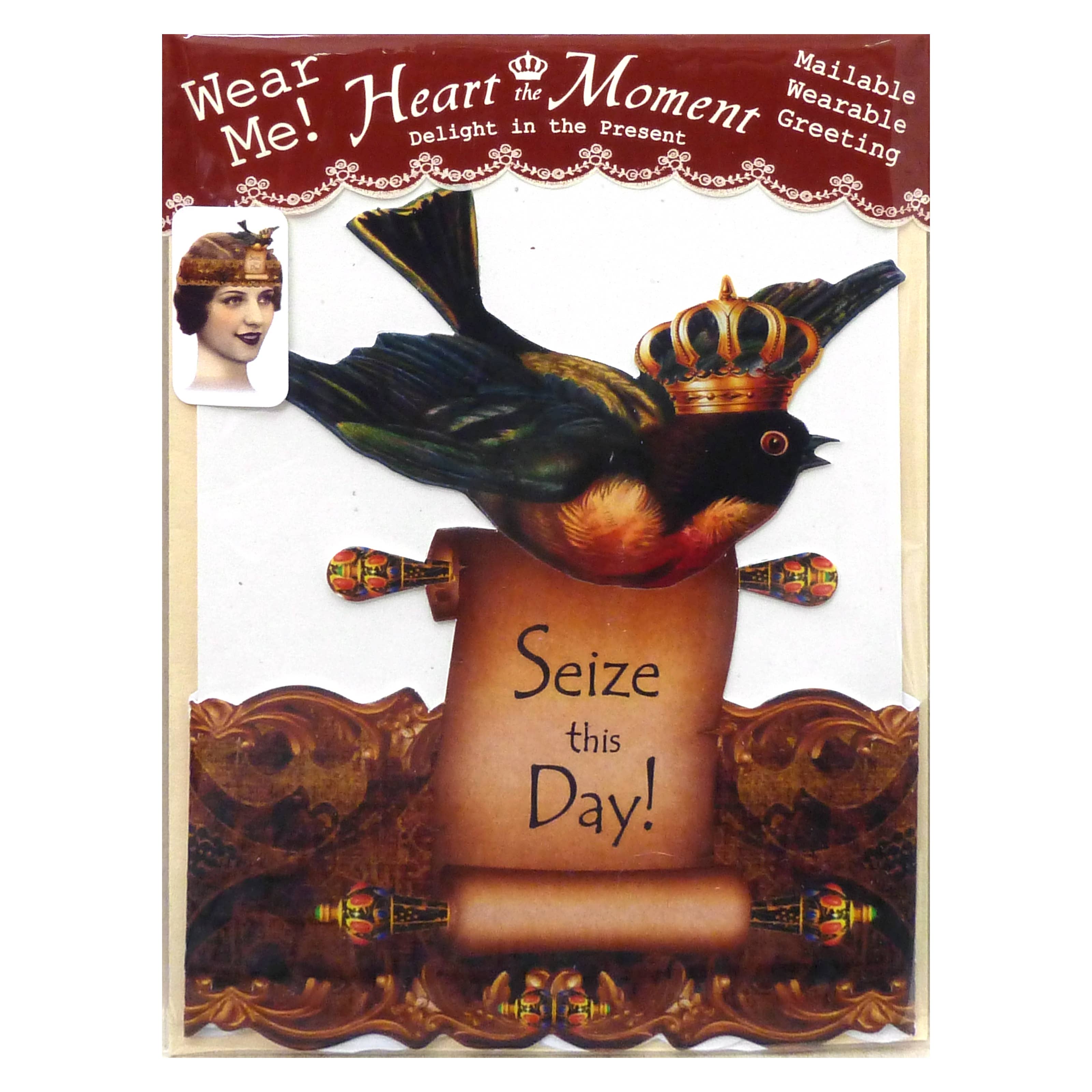 Heart The Moment – wholesale Everyday greeting card – Greeting Card with Tiara, Seize This Day, Sparrow2