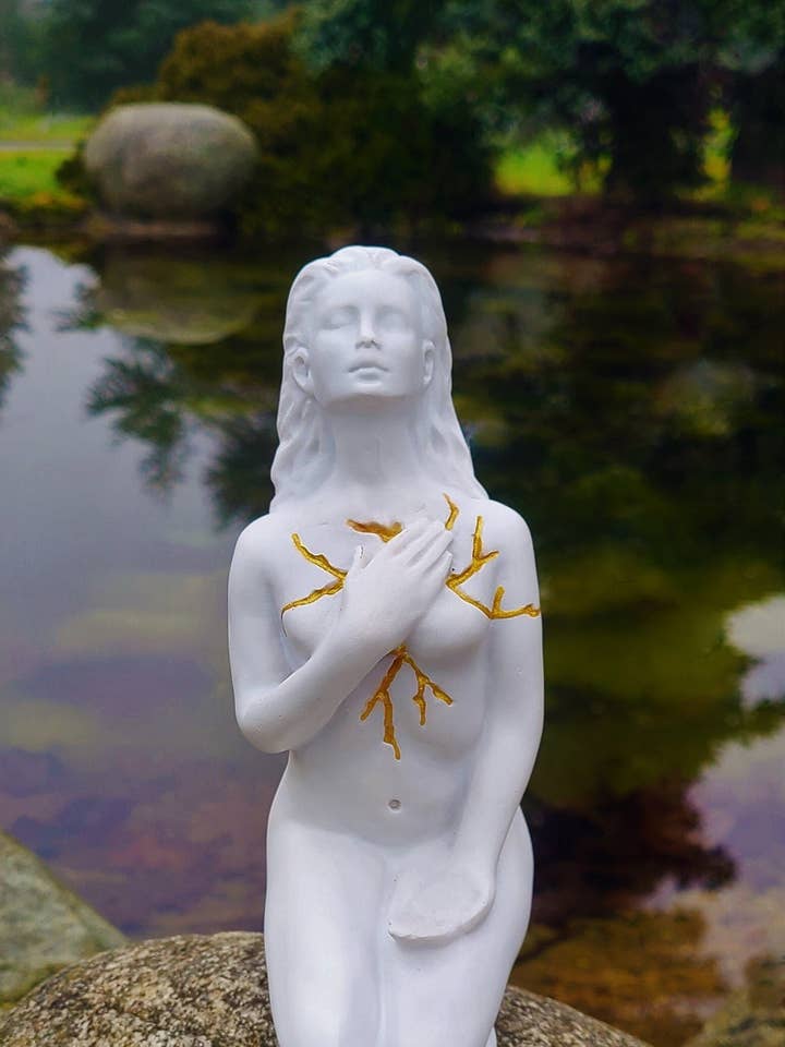 Self Love Healing Gift White Gold Sculpture for wholesale by Shaping Spirit