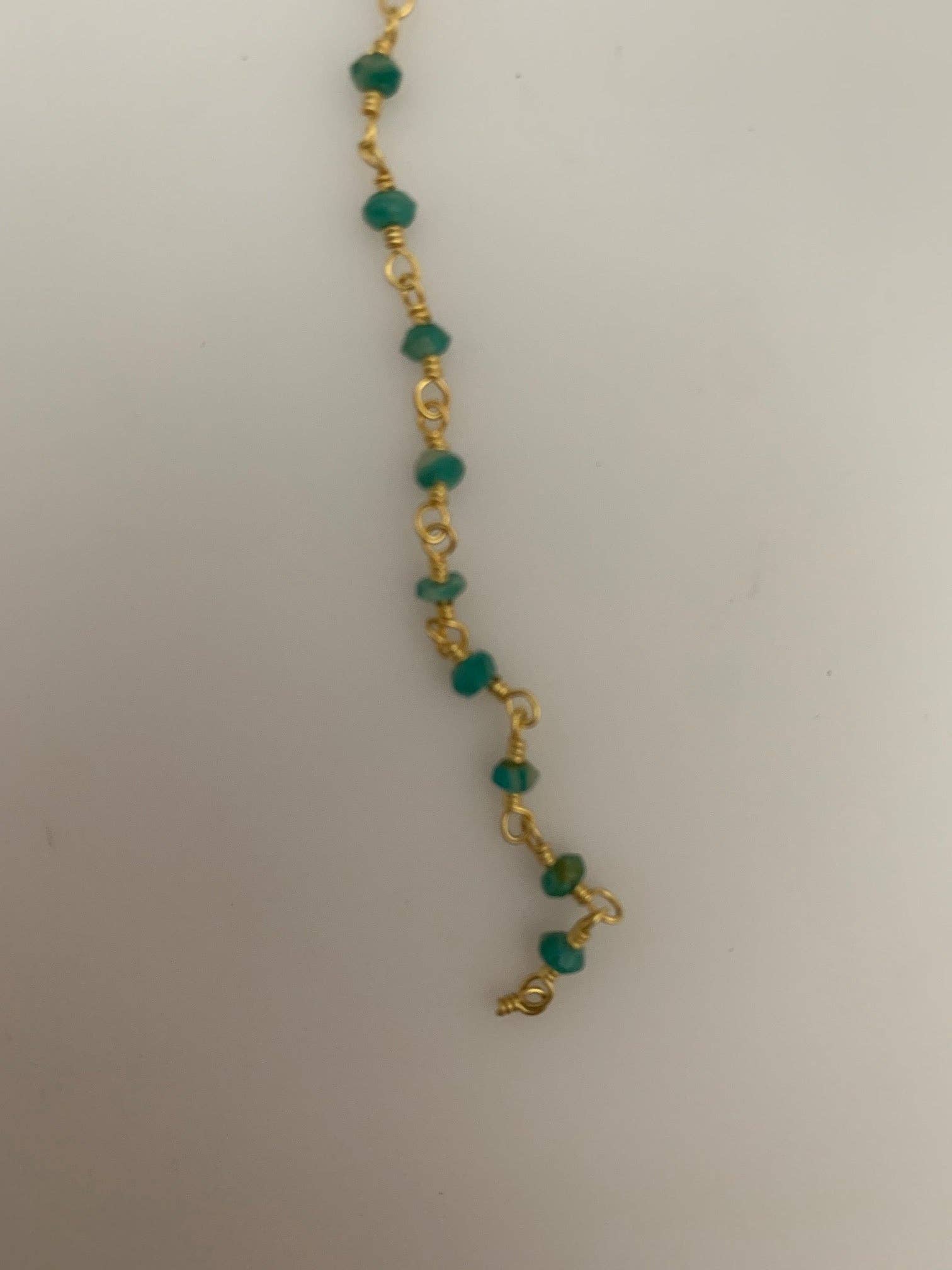 Purity Beads - Wholesale Beaded/Pearl Necklace - Amazonite Gold Plated Rosary Beaded Chain, Gemstone Chain, Natural Gemstone chain, Anti-Tarnish Finished chain. 1 Foot.3
