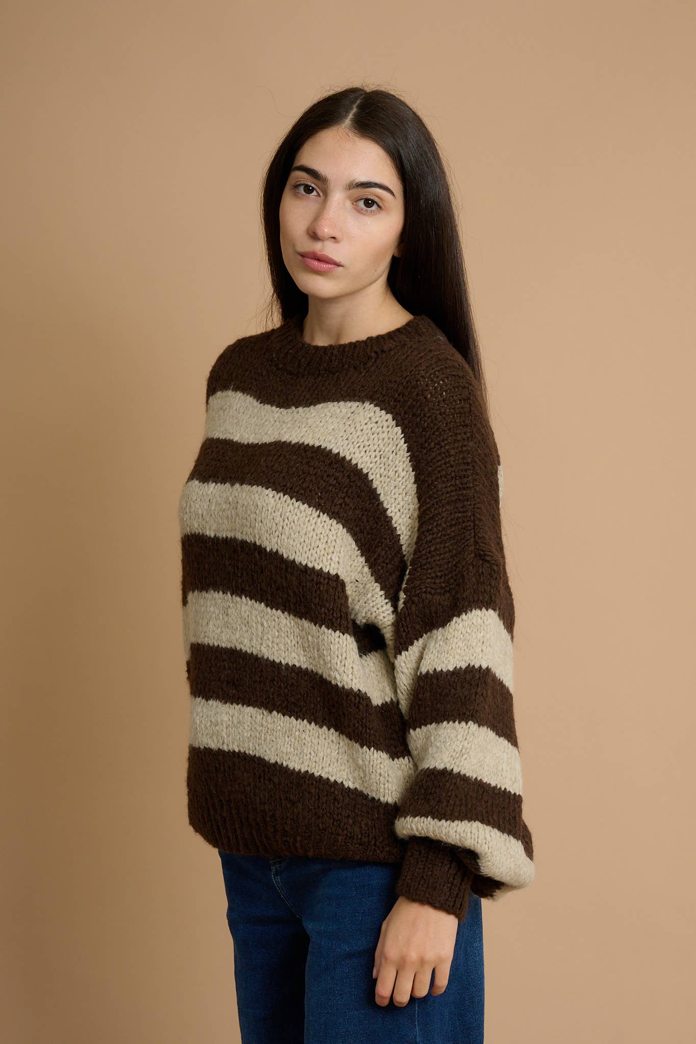 AMELÉ - Wholesale Knit Sweater - Women's - Soft striped sweater6