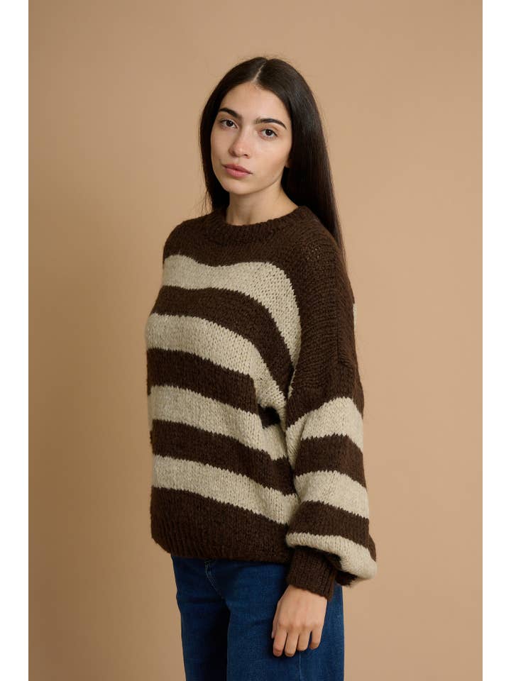 AMELÉ - Wholesale Knit Sweater - Women's - Soft striped sweater6