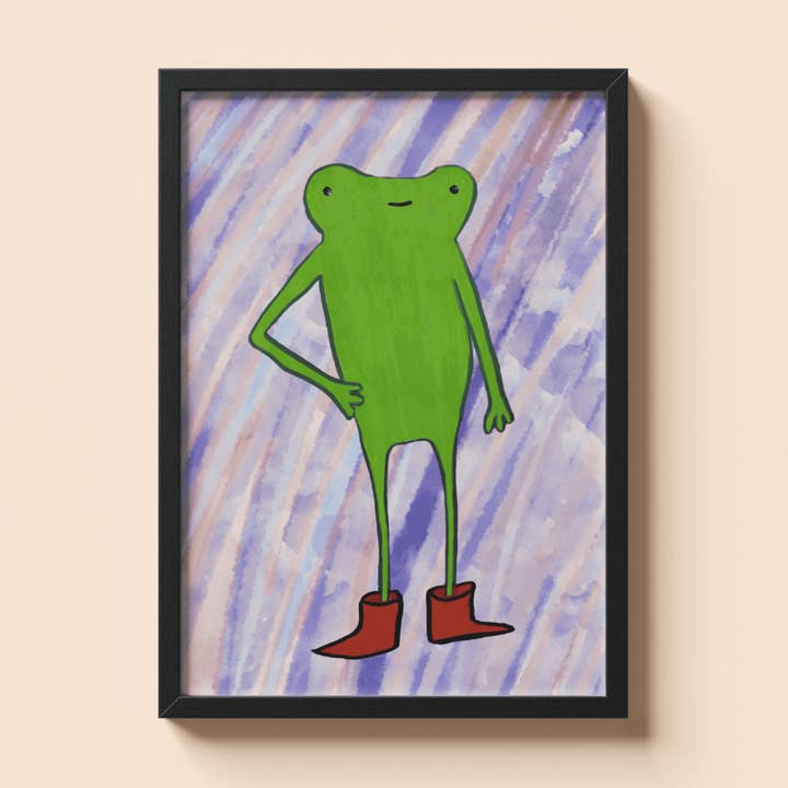 Quirky Frog Art Print for wholesale by Chantelle Taylor Illustrations