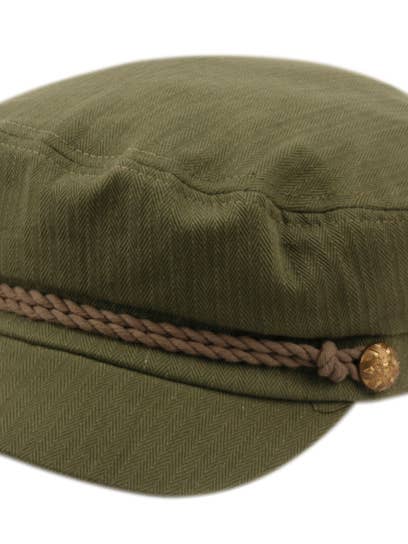 Cotton Greek Fisherman Hat - Olive for wholesale by Funky Junque