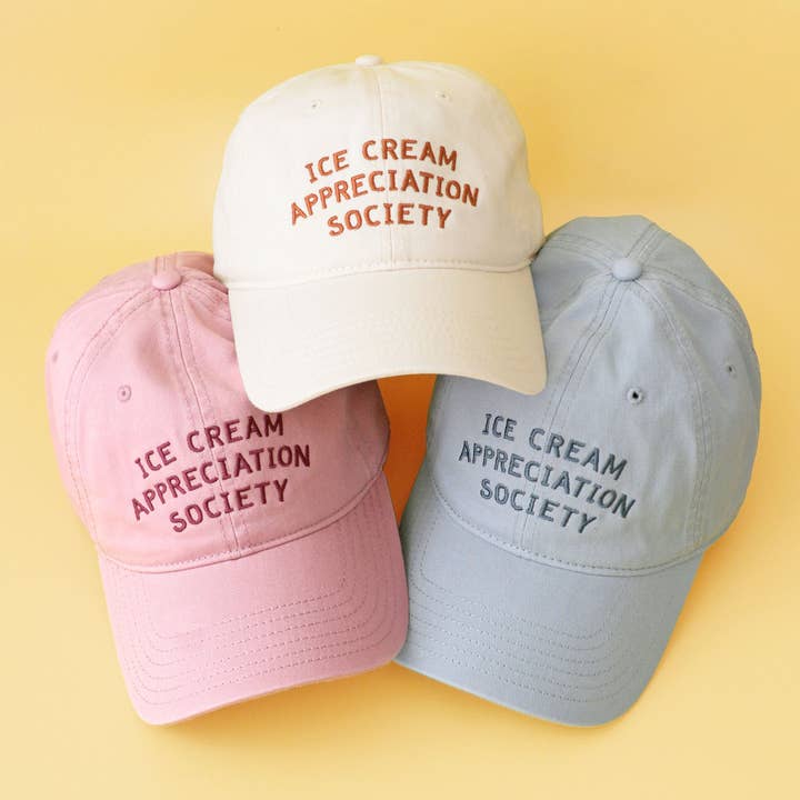 Alphabet Bags - Wholesale Baseball cap – Unisex - Ice Cream Appreciation Society - Cotton Baseball Cap - Dusty Rose2