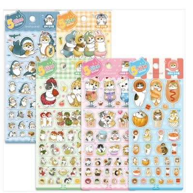 Mofusand 5 Maten Jelly Coating Stickers (Officieel Gelicentieerd) voor wholesale door K-Wonderland