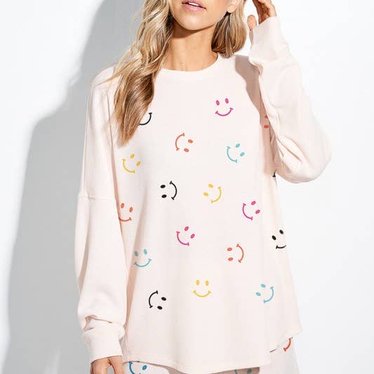 Lemon Tree - Wholesale Lounge Set - Women's - Mini smile face all over loungewear set6