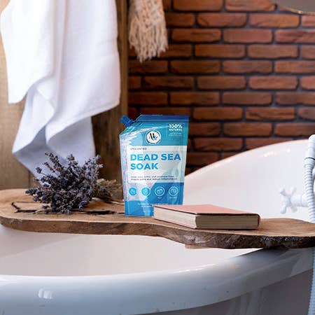 Marco Esra - Wholesale Bath Salts - Dead Sea Salts 2 lb. for Soaking, Mineral Salt for Bath, Spa, Shower – More Minerals Than Epsom Salt, Pure and Natural Bath Salt for Foot Soak, Fine Salt Mined from Dead Sea