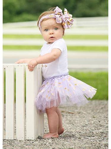 The Hair Bow Company - Wholesale Tutu - Kids - Gold Polka Dot Baby Tutu