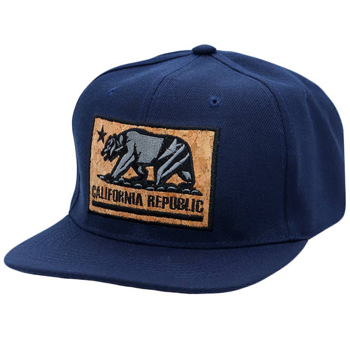 Cap Zone - Wholesale Flat-brimmed cap – Unisex - California Republic Wood Cork Patch Snapback5