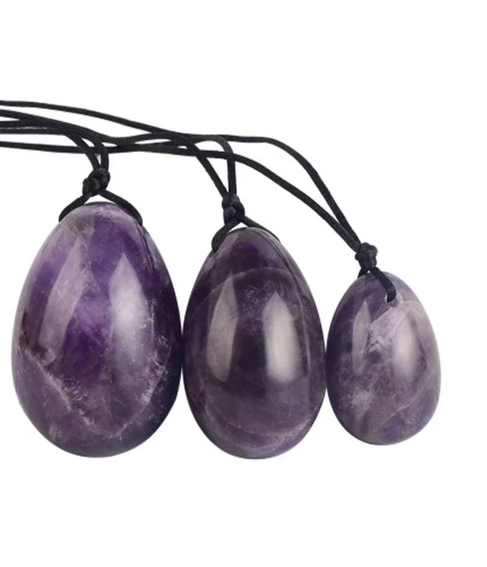 Eco Period - Wholesale Spiritual stone/crystal - Love Stone Yoni Egg Set of 3 - Amethyst4