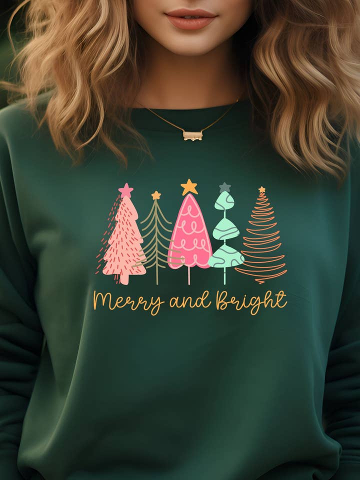 Minimalist Merry and Bright Sweatshirt for wholesale by Midday USA