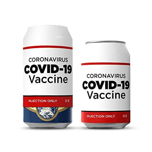 Beersy - Wholesale Drink huggers & koozies - Covid-19 Vaccine Silicone Can Cooler, Koozie, Can Holder