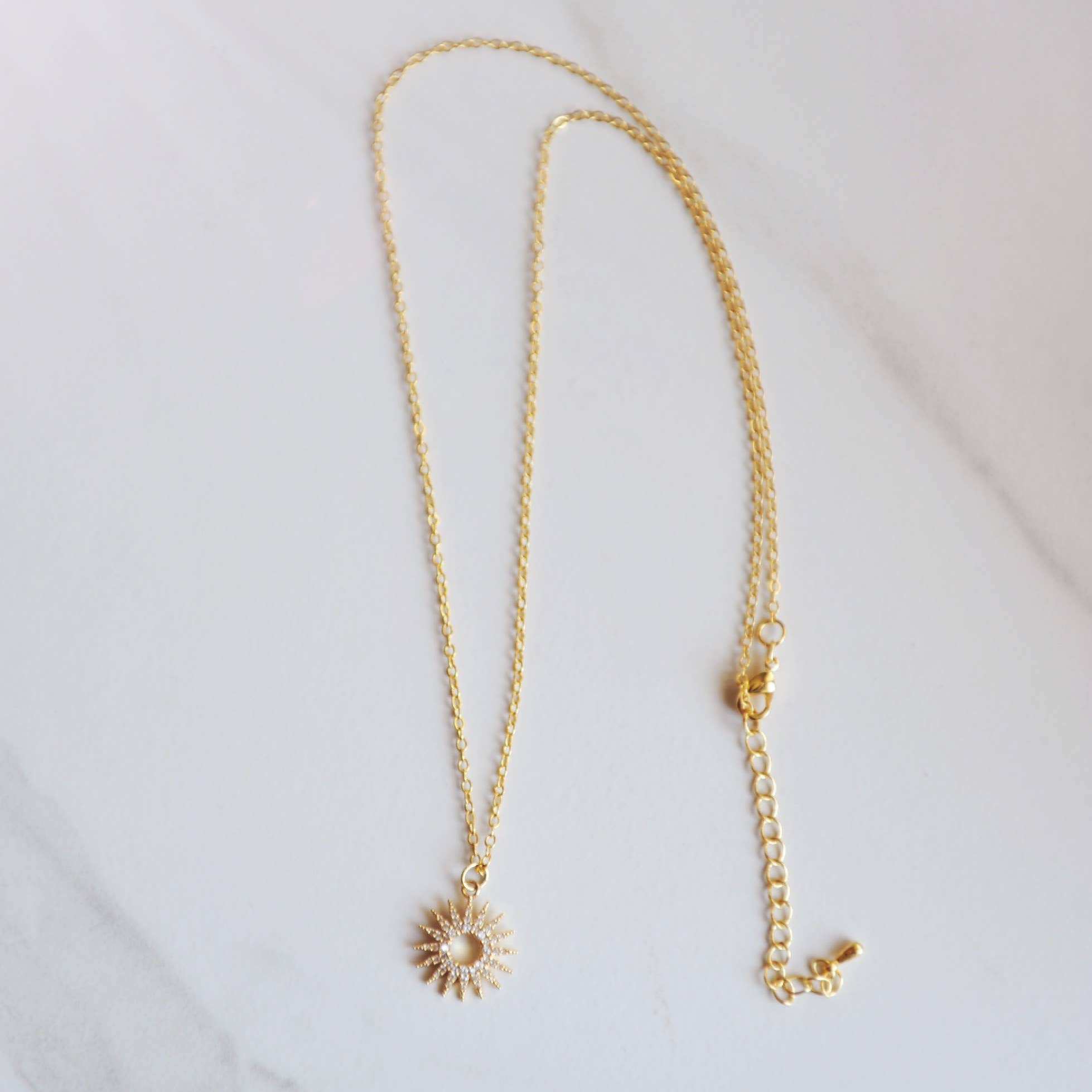 Oh So Lovely - Wholesale Pendant/Charm Necklace - BRIELLE Gold Sun Necklace1